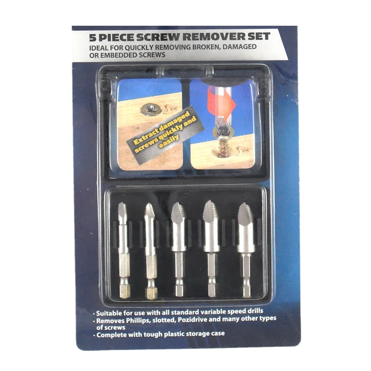 2pcs Broken Bolt and Damaged Screw Extractor Set for Woodworking