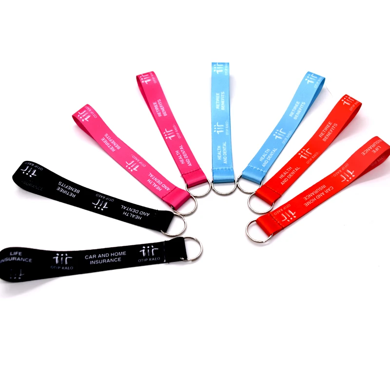 Custom dye sublimation printing colorful short key lanyard with free design