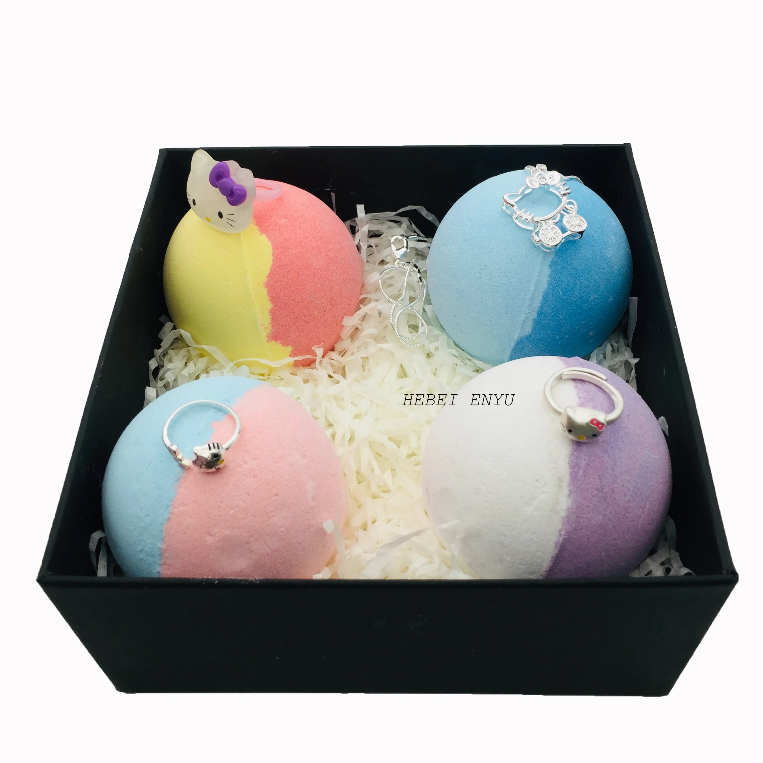 Bath Bombs with Birthstone Necklace or Ring Inside Beautiful Gift Sets