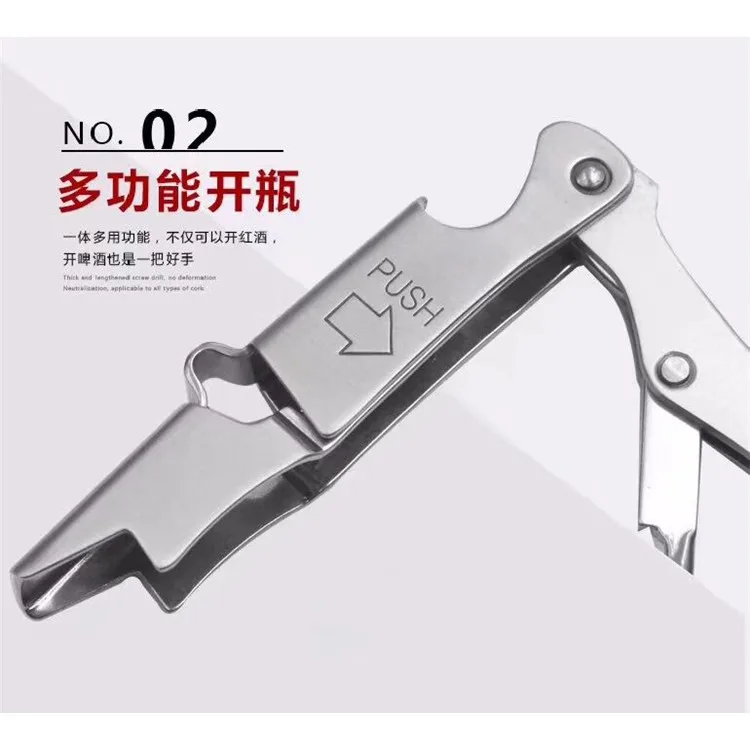 WELLFLYER BO-121 Luxury Quality Durable Wine Corkscrew Bottle Opener Stainless Steel Foldable Corkscrew with Customized Logo