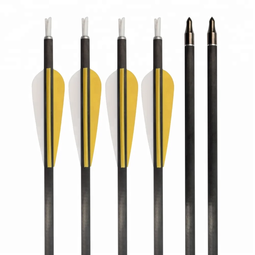 NIKA Archery Replaceable Tips Target Arrow Recurve/Compound Bow 6.2 mm Hunting Pure Carbon Arrows