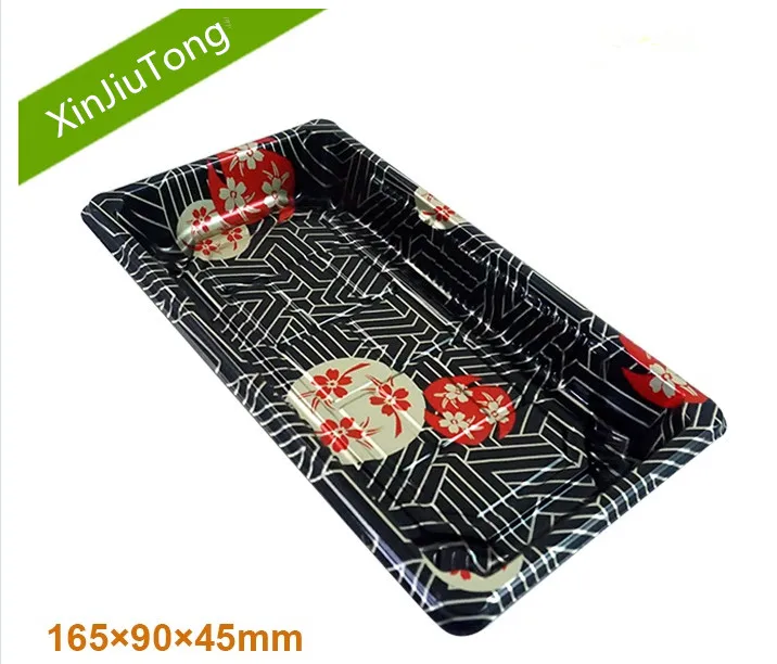 
Disposable take out plastic sushi box with clear lid 