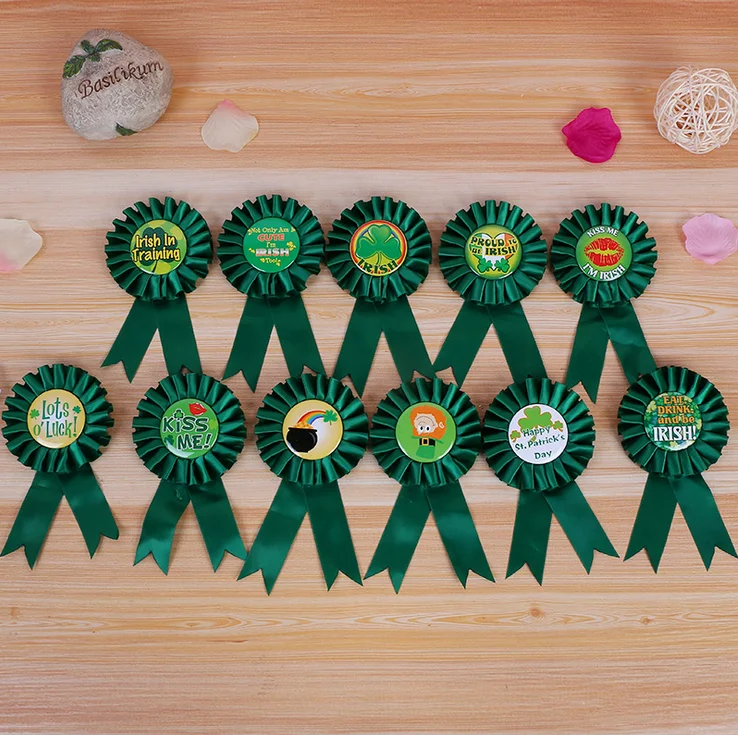 Раздел 4.5 см Высокое качество жесть корсаж День Святого Патрика high end вечеринок