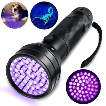 Hunting scorpion 395nm UV Torh Bed Bug Detecting Ultraviolet LED Flashlight 51 led ultraviolet blacklight With Feature Currency
