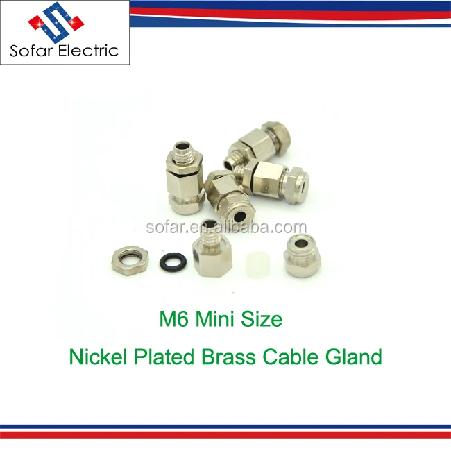CE IP68 Mini M6 латунный кабельный сальник небольшого размера