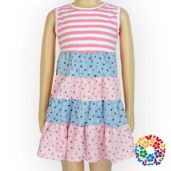  Летние клетчатые платья для маленьких девочек юбка без рукавов с рисунком молодых