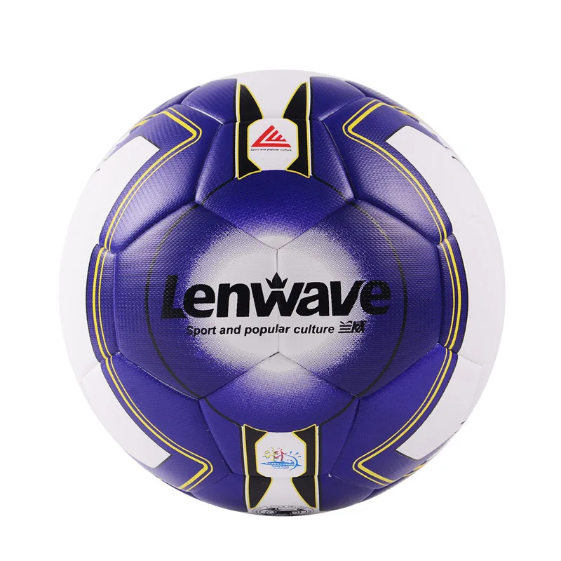 Lenwave branded cheap soccer balls in bulk promotional custom print thermal bonded leather soccer ball