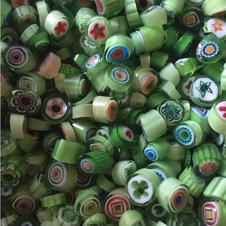 Factory Price Wholesale COE 95 Colorful Millefiori Glass Bead Slices for DIY Glass Jewelry Mosaic Decoration