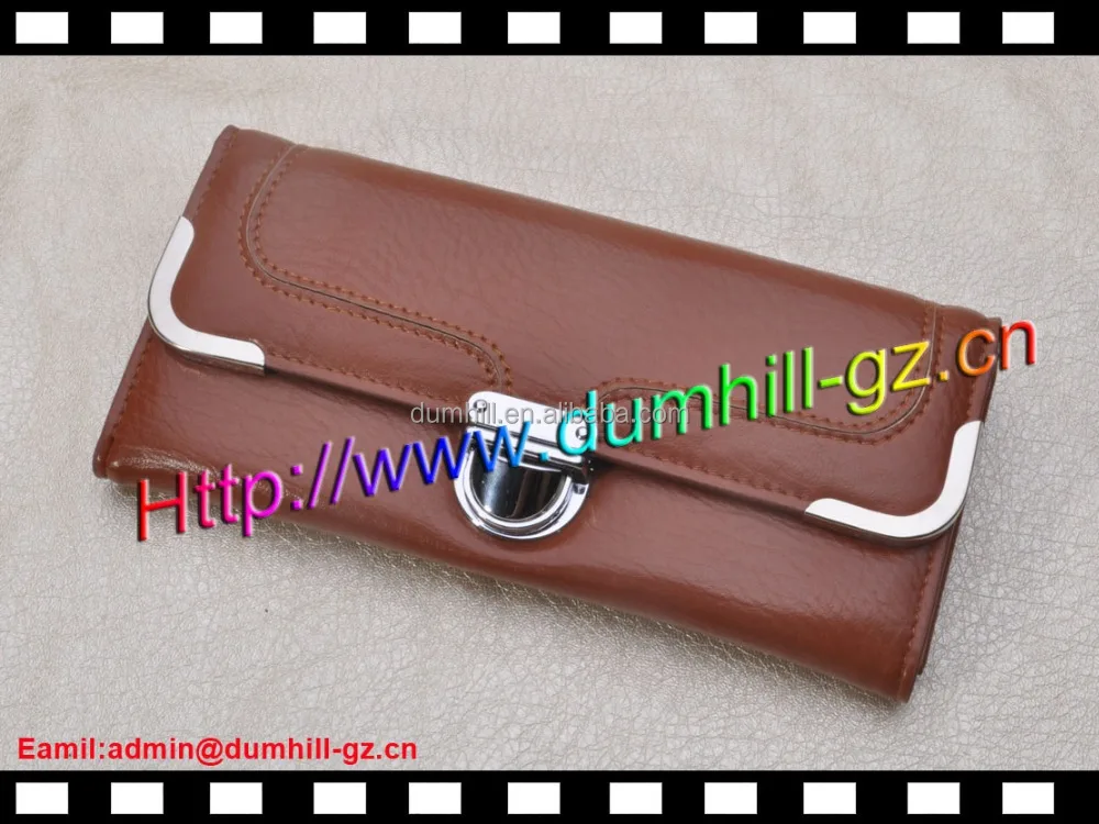 Newest fashion magazine clutch lady purse with lock closure