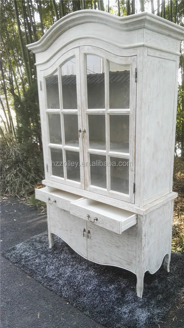 French Antique Furniture Painted Tall Cabinet with Two Doors