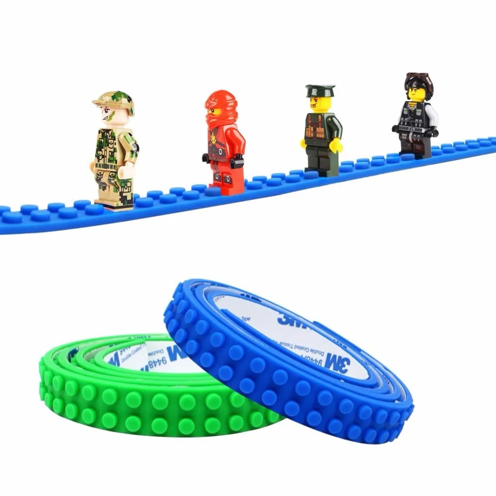 Silicone Soft Building Black Tape Silicon Brick Kids Toys Base Tape Self-adhesive
