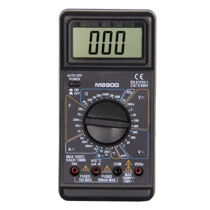 CE Digital Multimeter with Buzzer Frequency Capacitance test M890G