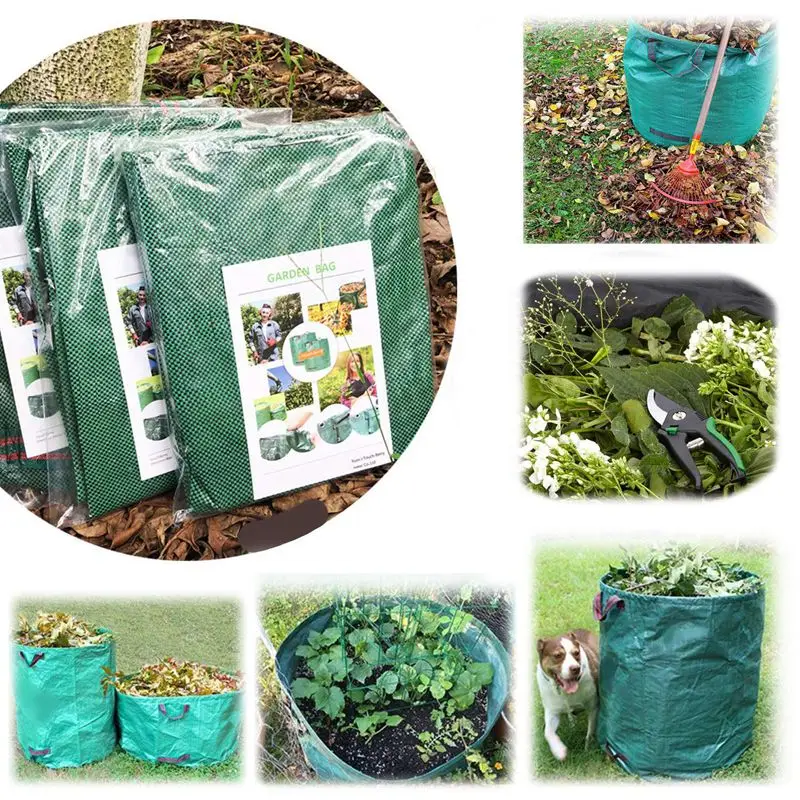 Hot Sale Reuseable Heavy Duty Garden Refuse Bag Pop Up/Pe 600d Polyester Gardening Leaf Waste Bag With Packaging Bag
