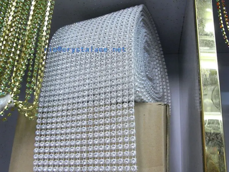 Ножницами вырезать гибкий растягивающиеся с украшением в виде кристаллов со стразами отделка из сетчатой ткани 24 строк чашечная цепь бриллиантового колье обрезки рулоне