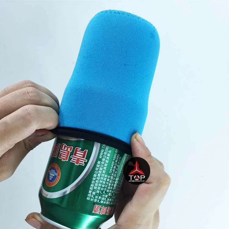 2024 new design foldable neoprene 4mm Beer Can Cooler Sleeves stubby cooler holder with Stitched Fabric Edges