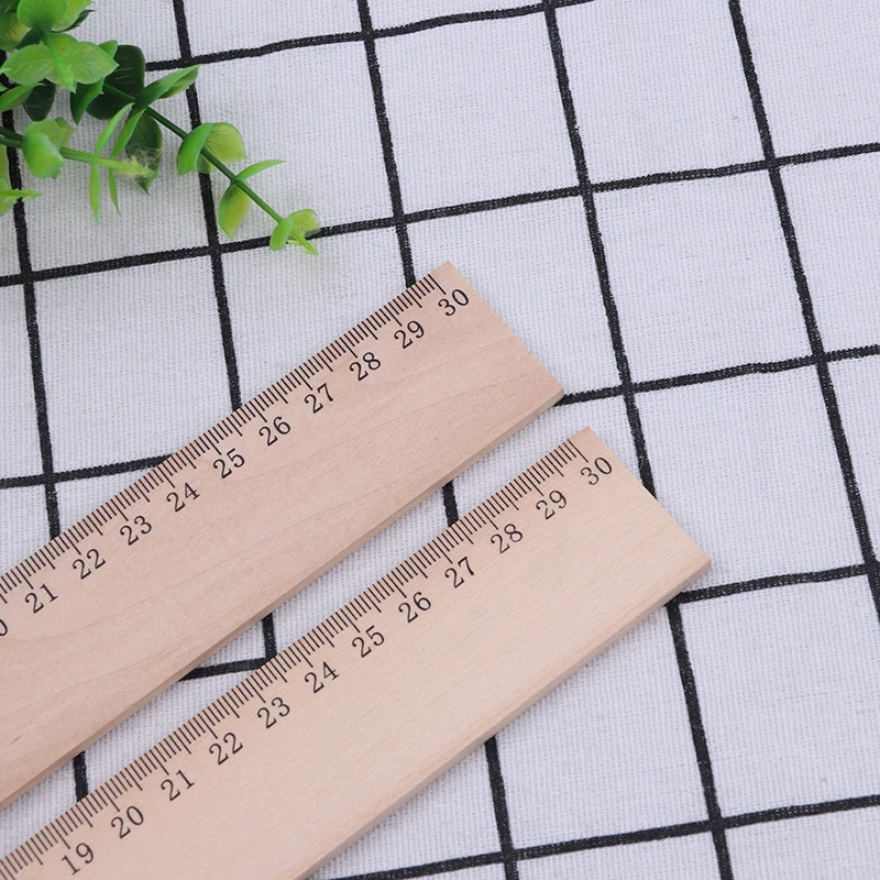 Wholesale promotion scale ruler 30cm students ruler wooden straight ruler with customized Logo