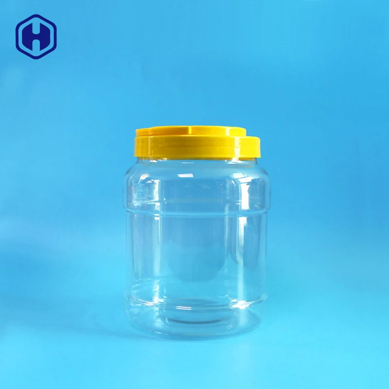 2500ml high capacity big antique handle screw lid flour farina rice fermentation pickle PET plastic bottles jar