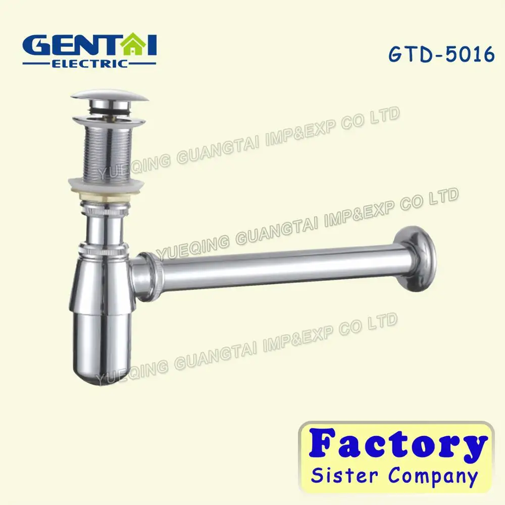 High Quality Plumber accessories siphon Chrome Bottle Trap washroom sink lavabo wash basin brass S trap