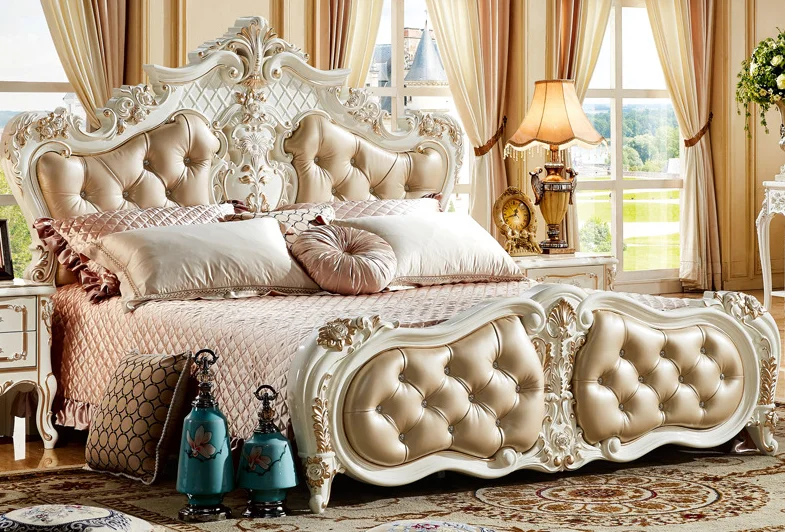 King/queen size two people European style bed set with mattress