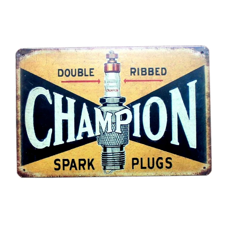 Top Quality NO MOQ Custom Printing Dependable Champion Spark Plugs Home Decor Vintage Tin Sign