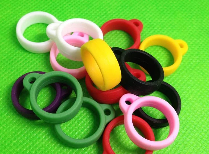 Newest Electronic cigarette accessory ego case silicone ring lanyard silicone ring,e cig lanyard ring with various colors