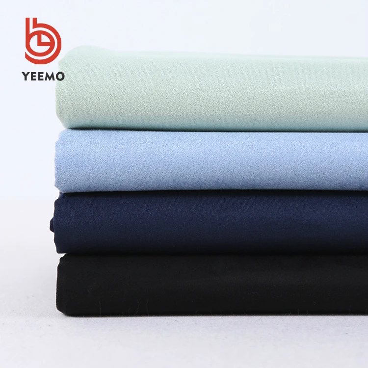 
 Stock fabric polyester scuba suede fabric knitted jacket suede fabric  