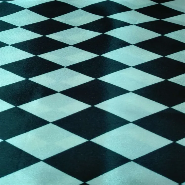 50D*75D poly diamond-type lattice printed satin fabric