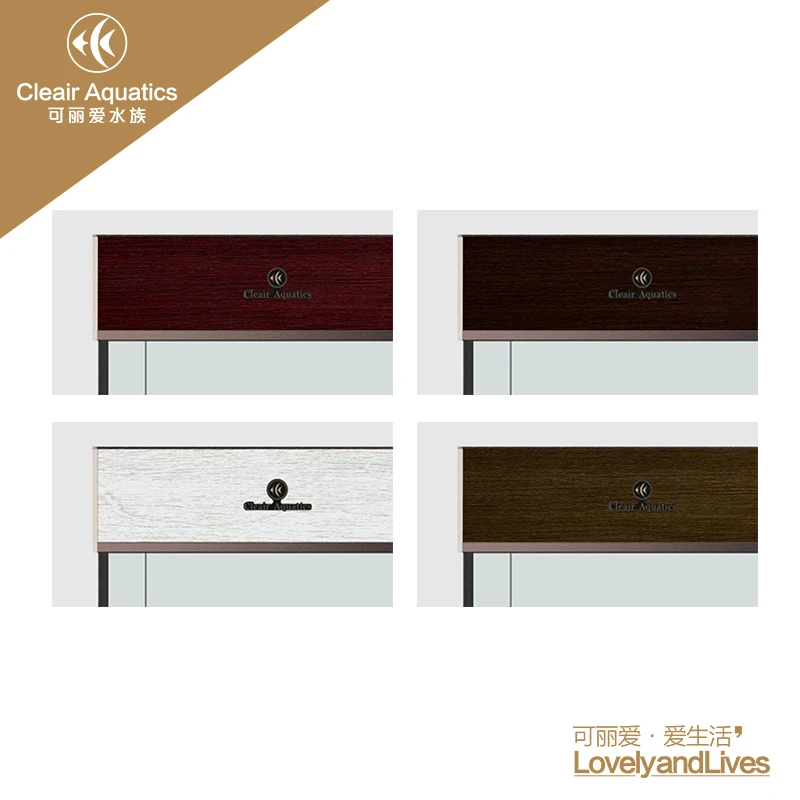Best-selling Cleair Wood grain surface plant glass aquarium with T8 lamp