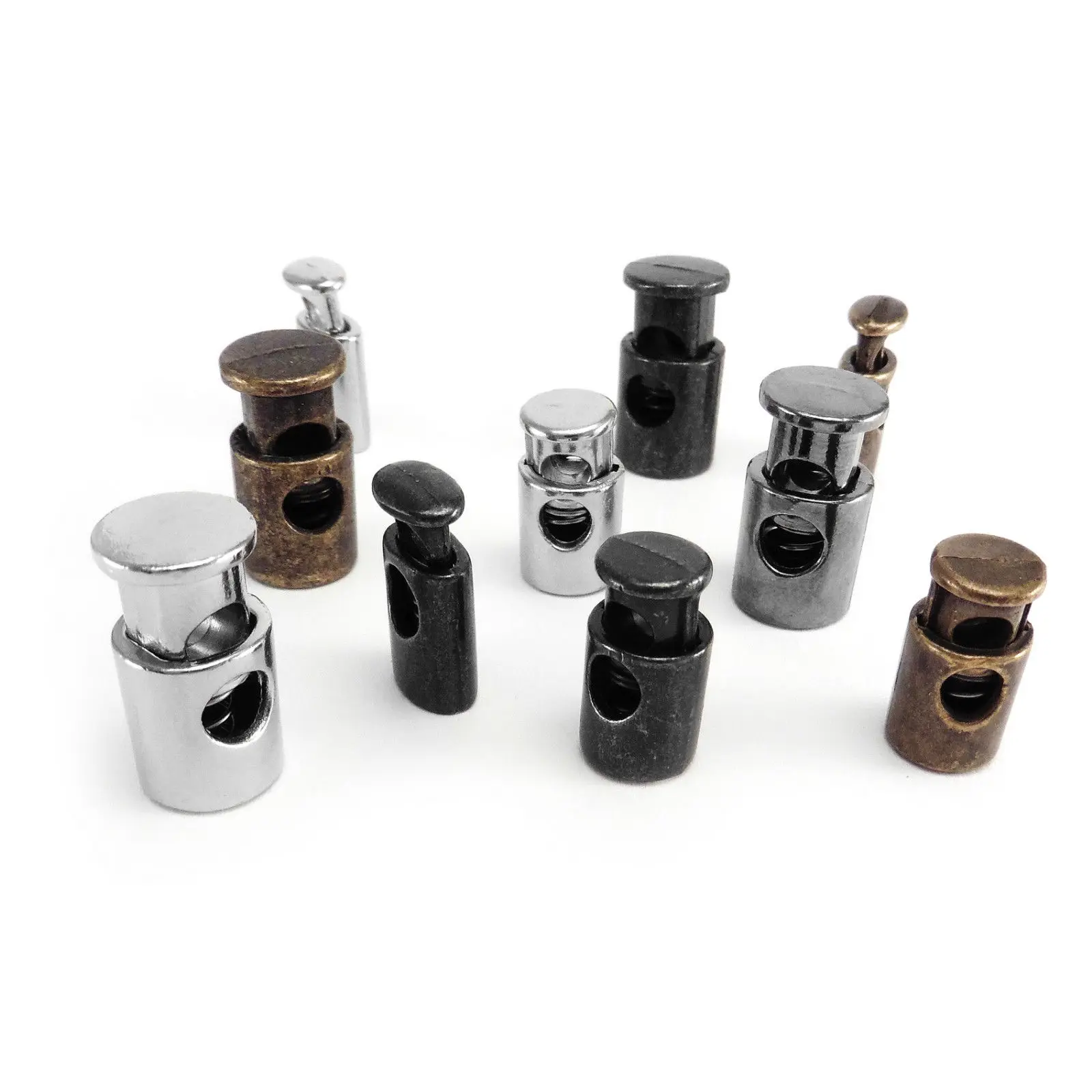 Рычажный шнур, стопор, замки, концевые шнурки, пружинный шнур из металлического сплава с кнопкой отверстия