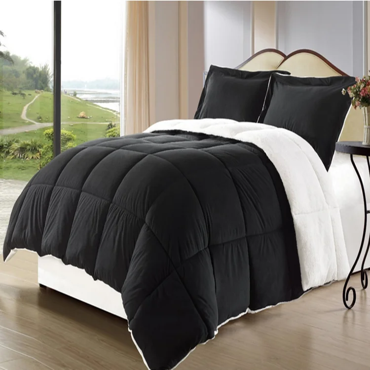 
Super soft microfiber sherpa blanket reversible alternative down comforter Super soft microfiber sherpa blanket reversible alternative down comforter