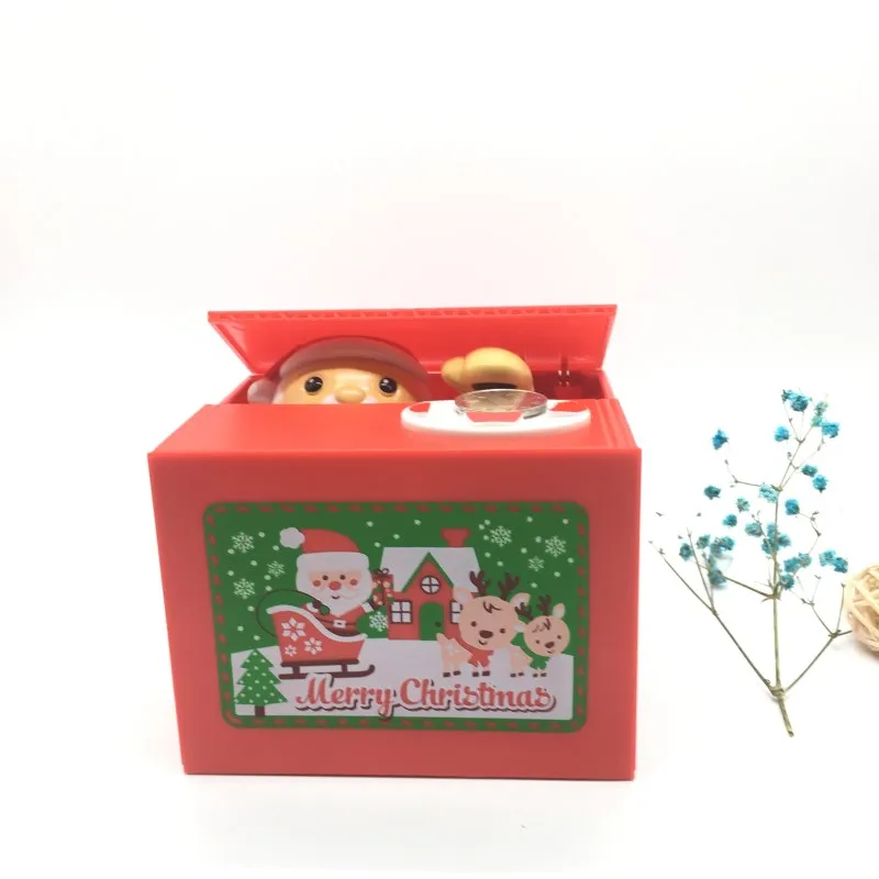 
Plastic Money Boxes Cute Saving pot Coin Bank Steal money cat Toy for kids 