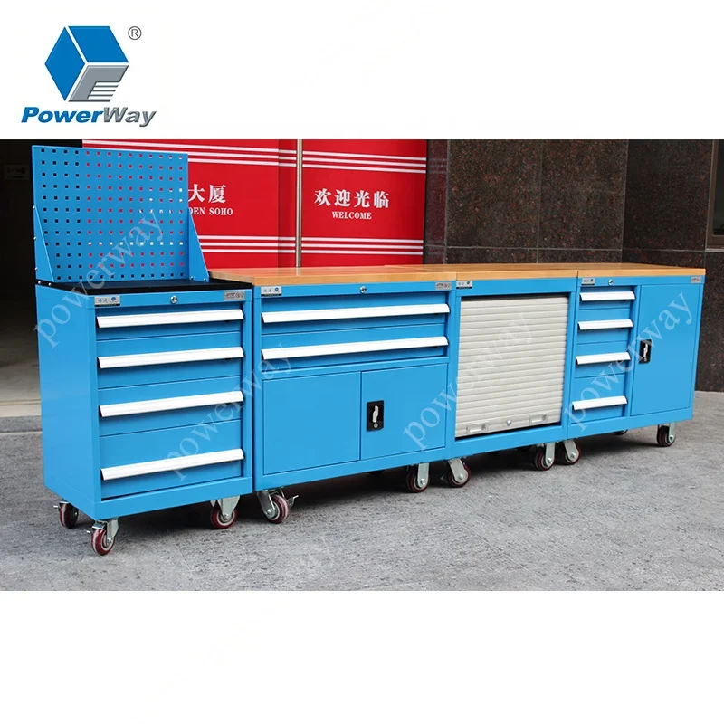 Metal hole plate shutter tool chest trolley workshop tool cabinet on wheels