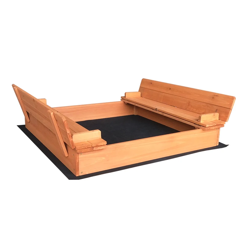 Wooden Garden Kids Sandbox With Bench