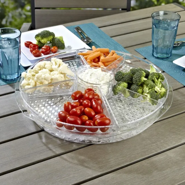 8 Compartments Seafood Fruit Tray Appetizer Serving Platter On Ice