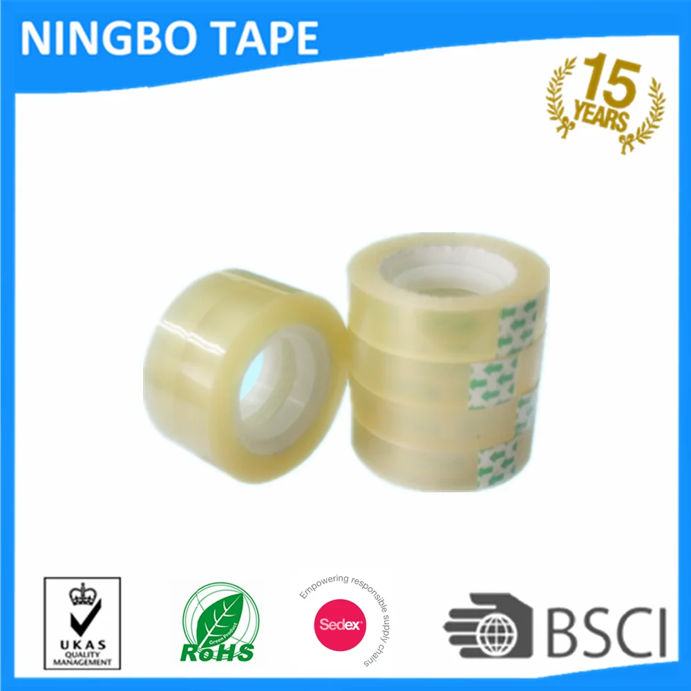 Super Quality Paper/plastic core tape,colored stationerytape,yellowish/clear BOPP School Office Stationery Tape