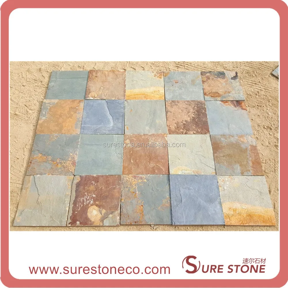 outdoor rusty slate stepping stones,cheap rusty slate floor tile in stock