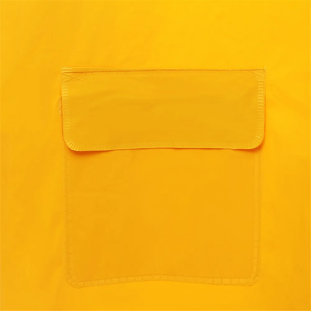 Polyester Fabric PVC Rubber 0.28mm Yellow Army Green Heavy Duty Long Adults Mens Raincoat with Hood zipper custom logo HCY611