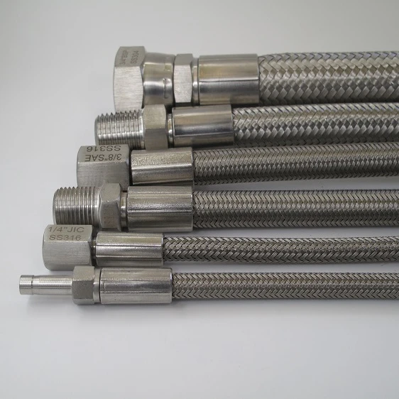 stainless steel wire braid hose refrigeration flexible hose PTFE butane hose