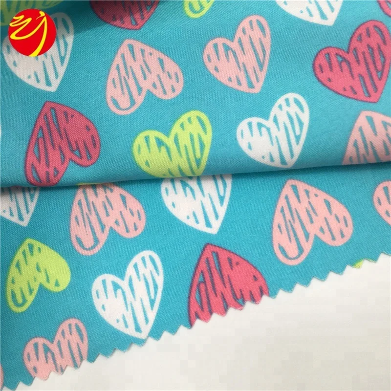 
New Fashion 100% Polyester Brushed Heart Print Peach Skin Microfiber Fabric Wholesale 
