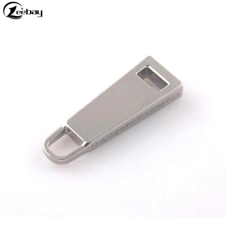 Metal hardware brand logo wallet zipper puller custom clothing zip slider puller