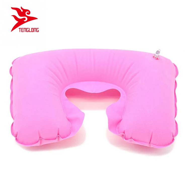 Customized eco - friendly inflatable sloth animal design cover flocking travel pillow inflatable