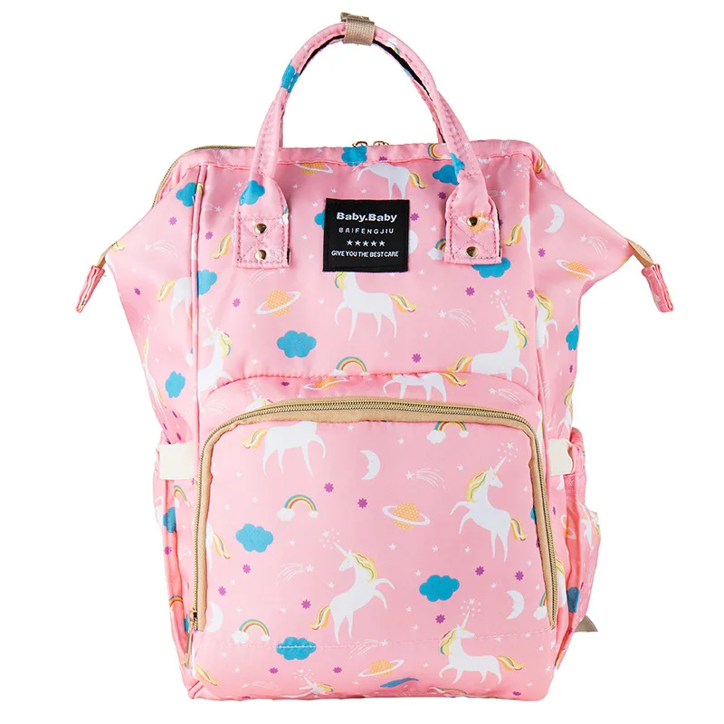 Print Waterproof Diaper Bag for Mom Trendy Diaper Backpack Baby Diaper Bag Carry Baby Bag