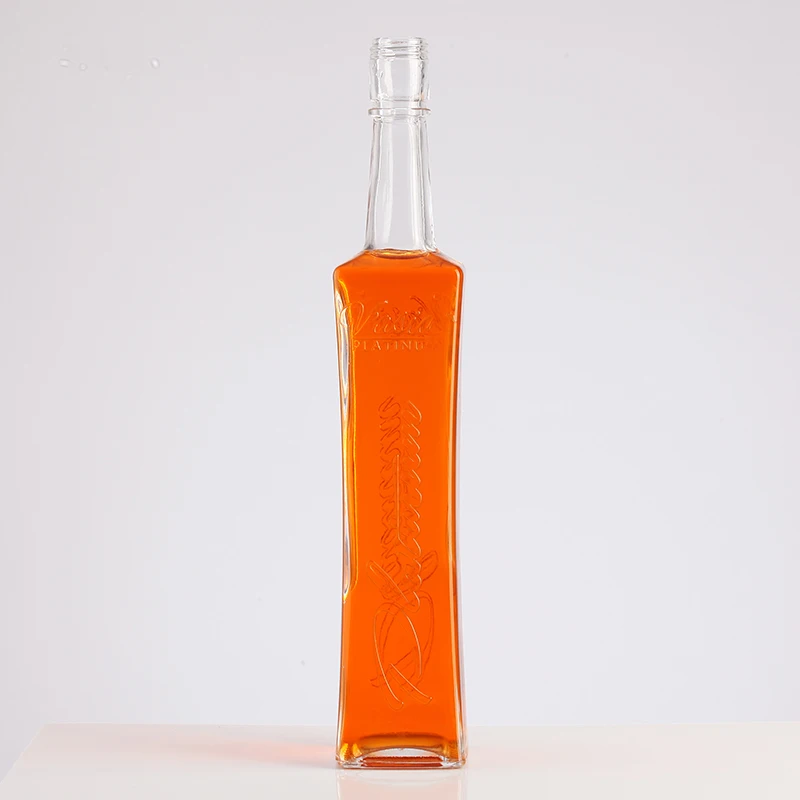 Long Neck Streamline Glass Water Bottle For Wine And Olive Oil Crystal Transparent Simple Smooth Thin Bottom glass water bottle