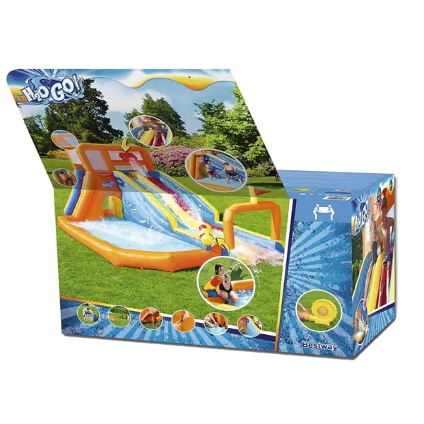 Bestway 53305 надувной семейный аквапарк с горкой для детей