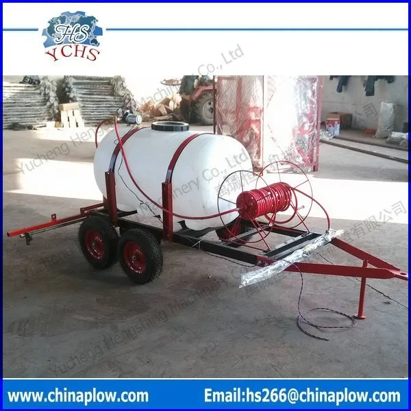 400L agricultural electric sprayer trailed by tractor and ATV