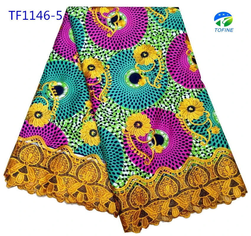 2018 хорошее качество красивый воск Анкары с вышивкой кружева для женщин