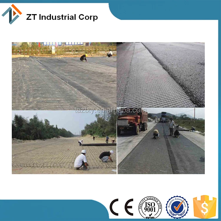 50-50 kn/m fiberglass geogrid for soil reinforcement