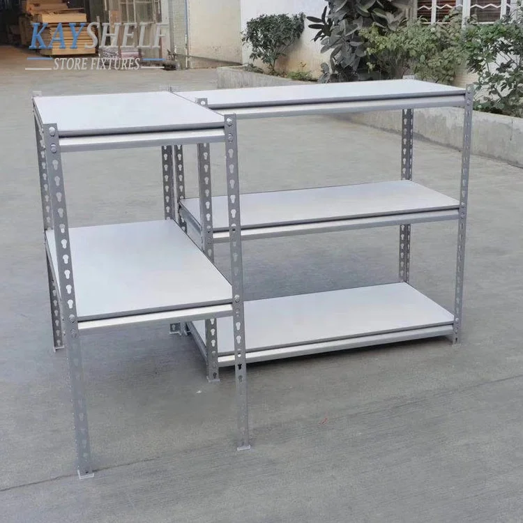 multi-function metal steel warehouse storage shelving slotted angle rivet boltless rack