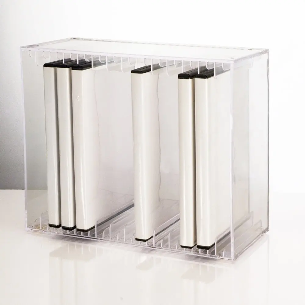 Stackable Clear Acrylic DVD Holder - holds 14 standard DVD cases