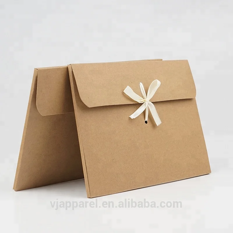 eco-friendly kraft paper box envelope with customized colorful logo